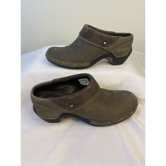 Merrell Drizzle Mocha Wrap Clog Leather Size 8.5 - Picture 6 of 9